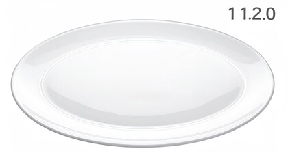 White Oval Plate on White Background