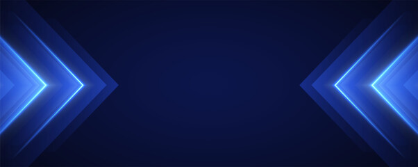 Glowing blue arrows background, dynamic glowing pointers backdrop, fast motion. Movement, boost or action concept. Vector illustration.