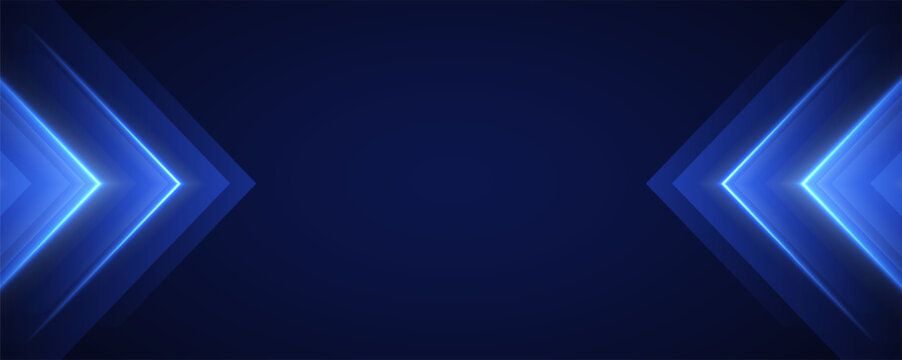 Glowing blue arrows background, dynamic glowing pointers backdrop, fast motion. Movement, boost or action concept. Vector illustration.