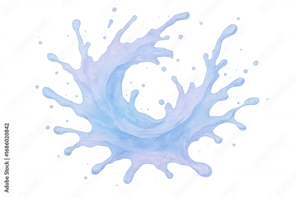 Aufkleber light blue and purple watercolor splash creating a dynamic wave effect, featuring a transparent back