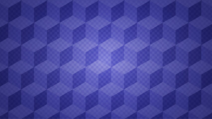 Blue Pattern With Cube On Transparent Checkerboard Background. Geometric Texture With Cubes And Grid. 3d Optic Illusion. Blue Abstract Bg With Checker Design. Tech Vector Graphic With Geometry Blocks.