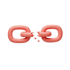 A broken chain symbolizes disconnection, failure, or the severing of a relationship, representing fragility and the concept of breaking apart.