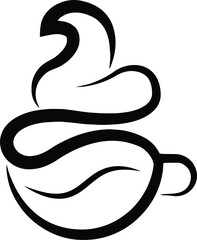 cup of hot coffee logo design