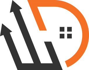 wd real estate construction logo design 