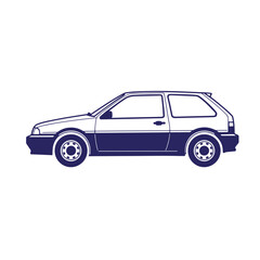 Simple vector illustration of a classic hatchback automobile isolated on a white background