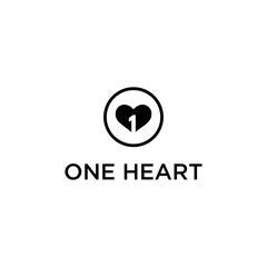 one heart logo design