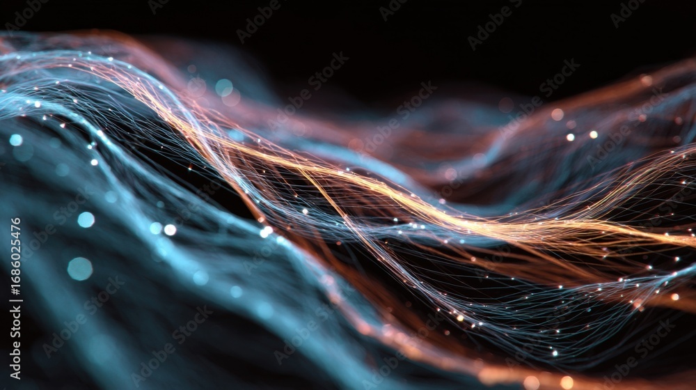 Aufkleber an abstract image of striated cellulose fibers stretched across a transparent substrate demonstratin