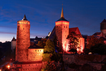 Historische Altstadt Bautzen am späten Abend
