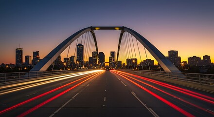 Obraz premium Bridge with Light Trails