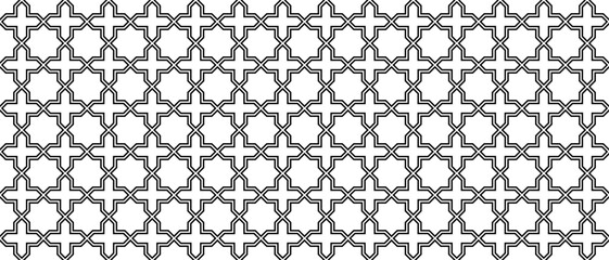 outline Seljuk mosaic seamless pattern