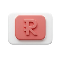 Obraz premium A stylized, three-dimensional representation of a currency symbol, rendered in a soft, pastel color scheme, suggesting financial concepts.