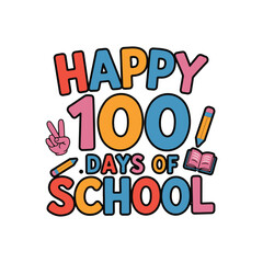 100 Days of School Cute Heart Kids Design