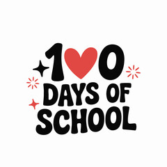 100 Days of School Cute Heart Kids Design