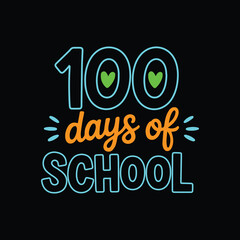 100 Days of School Cute Heart Kids Design