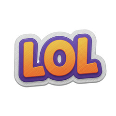 A vibrant, colorful graphic element displaying the abbreviation LOL, perfect for conveying laughter and amusement in digital designs and communications.