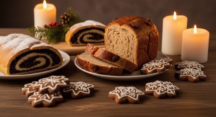 Traditional Polish Gingerbread Loaf for a Rustic Christmas Eve