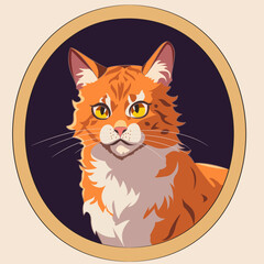 Vector illustration of Maine Coon cat