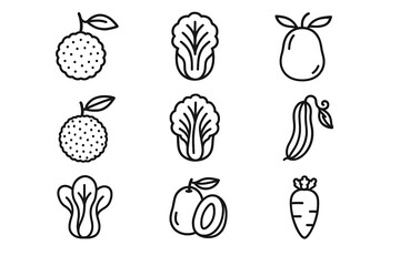 Vegetable Fruit Crops Icons