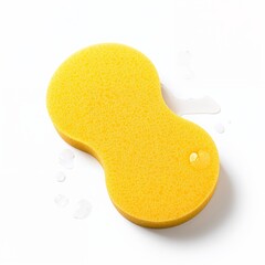 Yellow sponge isolated on white background