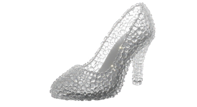 A clear glass high heel shoe, isolated on transparent background - Powered by Adobe