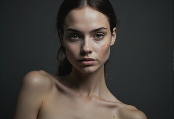 Individual with crosshatch facial design showcasing unique artistry