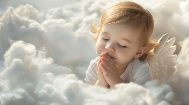 Beb&ecirc; anjo nas nuvens