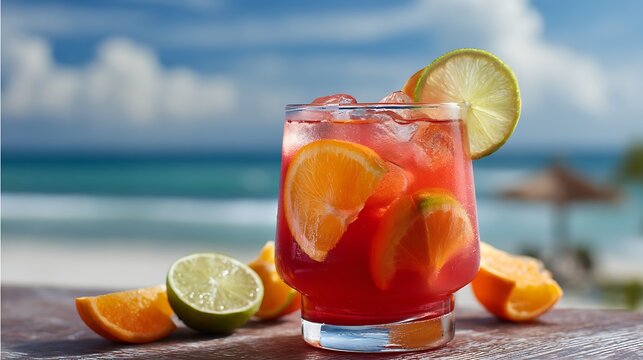 Refreshing summer cocktail recipe with orange and lime on beach vacation for tropical drink lovers guide