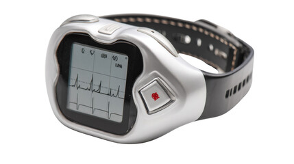 State-of-the-art heart rate monitor with wireless capabilities, isolated on a Transparent background, PNG file.