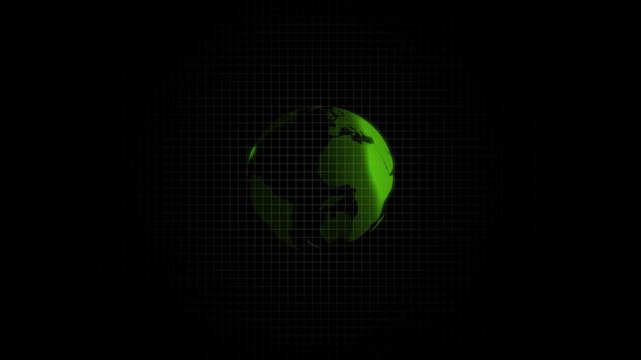 Abstract animation of white earth globe.Abstract globe on in a dot pattern featuring white against a black background representing the earth and global.4k video