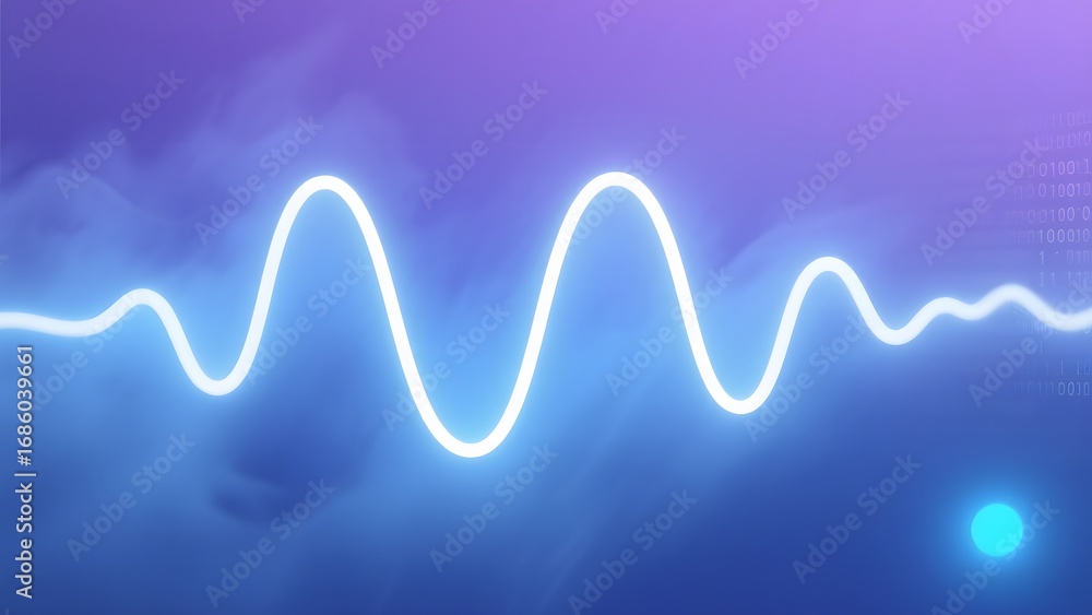 Aufkleber neon wave pattern on gradient background