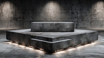 Concrete slab with a step on each side