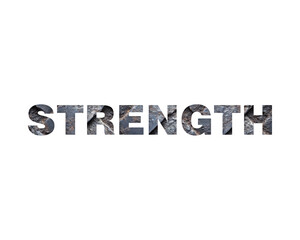 Strength text effect with rock stone texture design