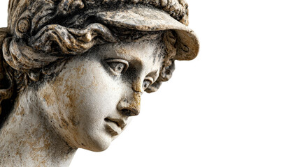 Greek statue of Aphrodite, isolated on a Transparent background, PNG file.