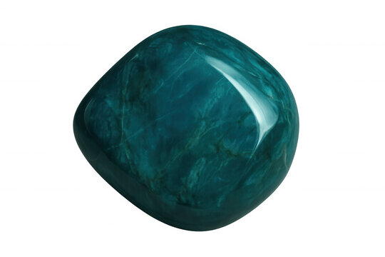 Polished turquoise gemstone isolated on transparent background, showcasing its vibrant color and smooth texture, perfect for jewelry design or metaphysical practices
