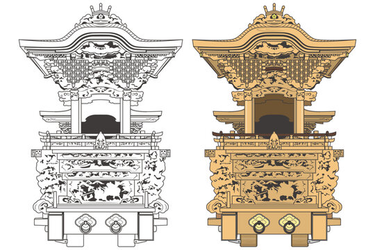 日本の祭　山車　のイメージイラスト