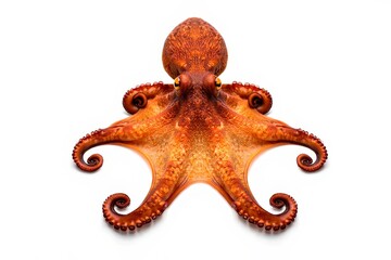 Vibrant Octopus Underwater Portrait - Detailed Tentacles and Eye