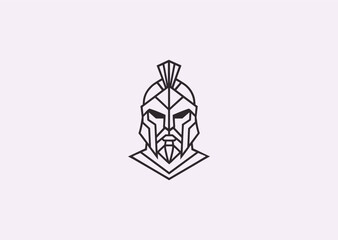 A geometric style line art Ares logo, representing war, strength, and the fierce power of the Greek god of battle