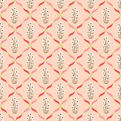 Seamless floral vector pattern with decorative flowers for wallpaper and fabric design background, wrapping paper, bed sheet.