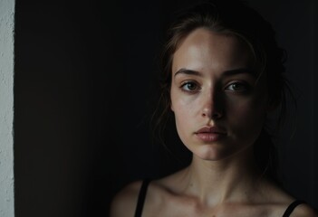 Person with negative space facial form, highlighting natural beauty and simplicity