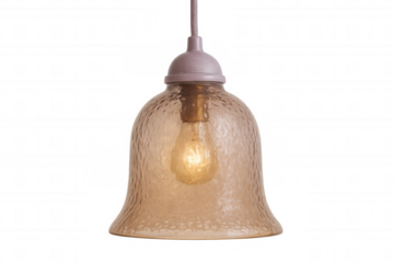 Modern hanging lamp illuminating with a transparent background, perfect for interior design projects