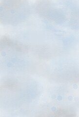 Watercolor background with light blue splashes for artistic banner, template postcard design. Abstract water in trendy minimal style with tender turquoise ombre painting. Watercolour background