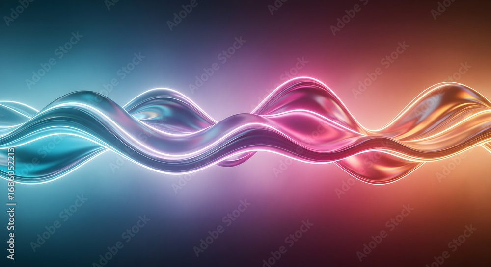 Aufkleber abstract colorful wave with smooth gradient, modern design element.