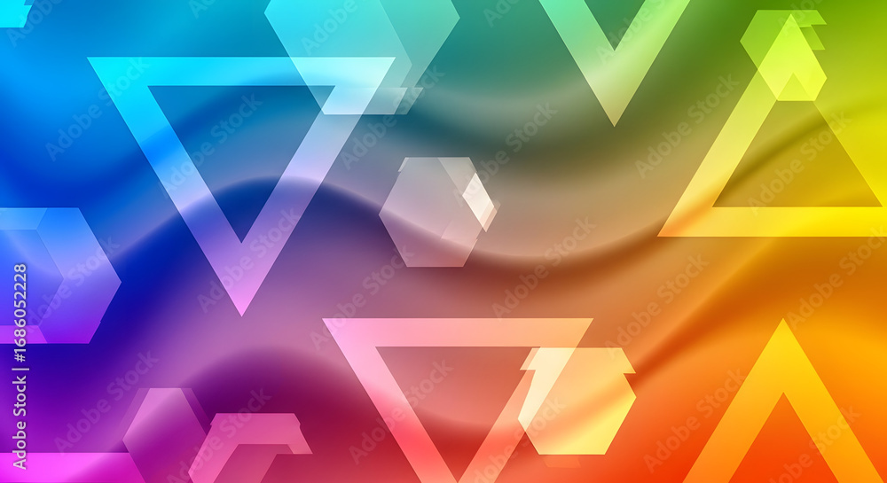 Poster abstract background with geometric shapes and vibrant colors, creating a modern and artistic design.