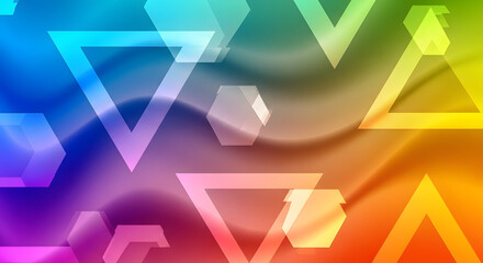 Abstract background with geometric shapes and vibrant colors, creating a modern and artistic design.