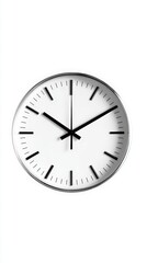Round wall clock isolated on clean white background