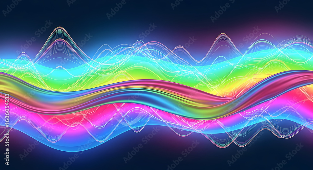 Aufkleber abstract colorful wave background with dynamic lines and vibrant colors.