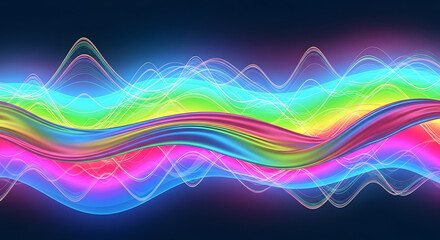 Abstract colorful wave background with dynamic lines and vibrant colors.