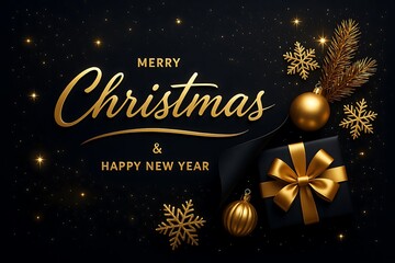 new year greeting card with christmas balls