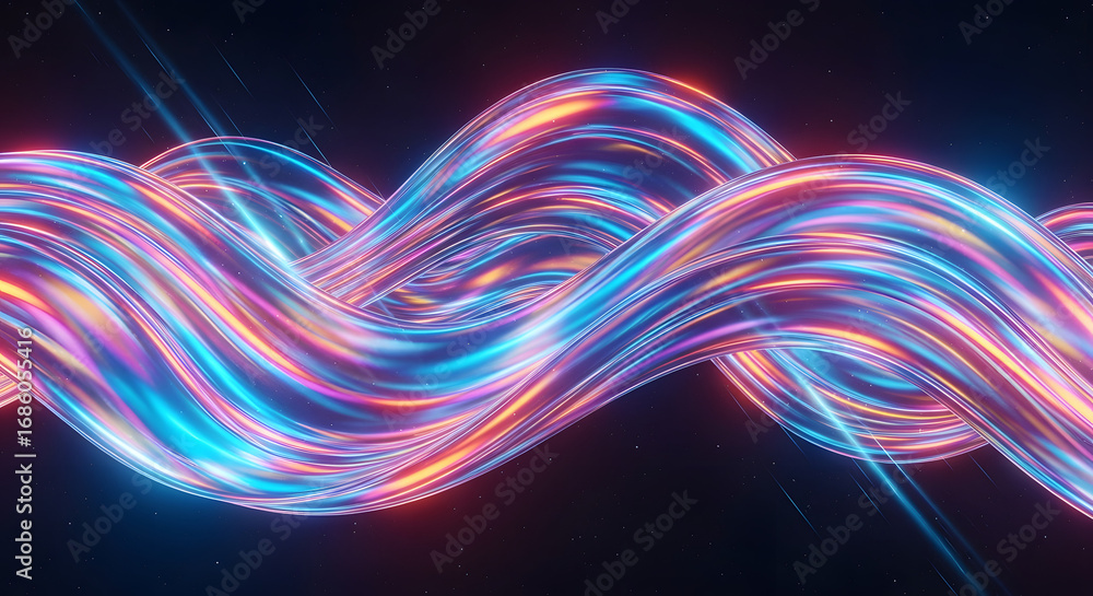 Aufkleber abstract glowing neon lines with a futuristic and dynamic design.