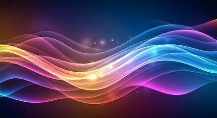 Abstract colorful wavy lines on a dark background, creating a dynamic and modern design.